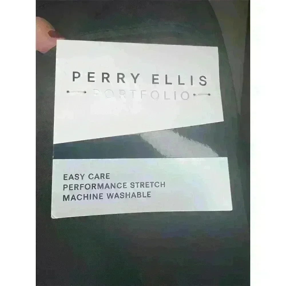 Perry Ellis Portfolio Men's Slim Fit Black Dress Pants Size 36x32